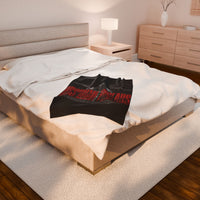 Obsidian Threads Velveteen Plush Blanket - Cozy Armor-Inspired Throw for Warriors