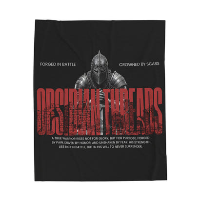 Obsidian Threads Velveteen Plush Blanket - Cozy Armor-Inspired Throw for Warriors