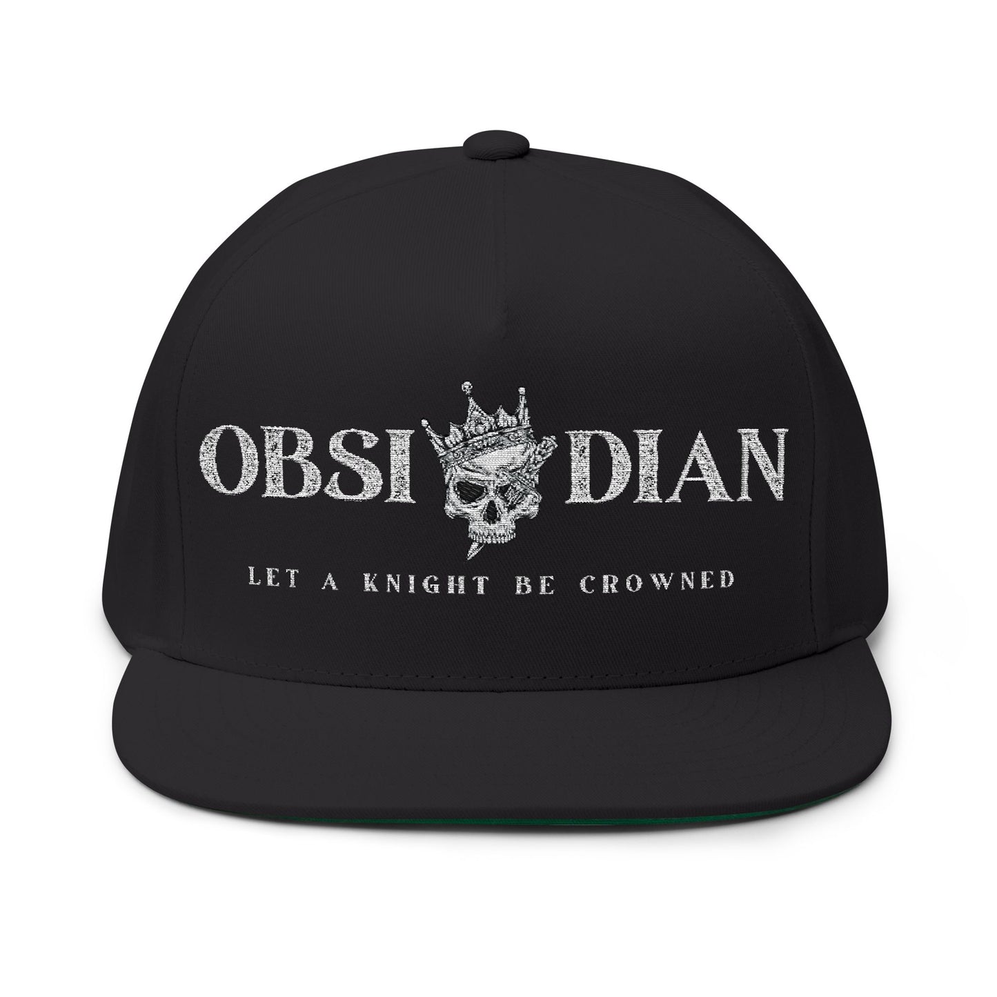 Obsidian Crowned Knight Flat Bill Cap