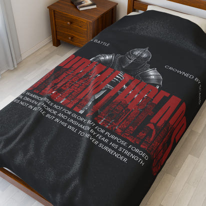 Obsidian Threads Velveteen Plush Blanket - Cozy Armor-Inspired Throw for Warriors