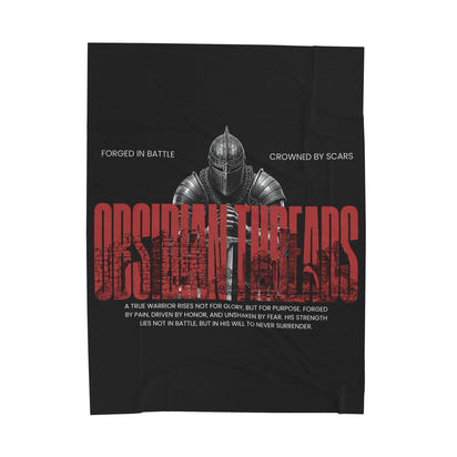 Obsidian Threads Velveteen Plush Blanket - Cozy Armor-Inspired Throw for Warriors